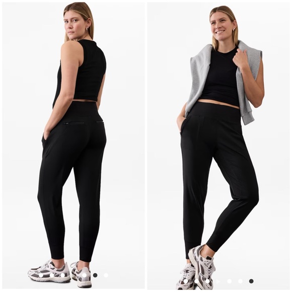 Athleta • Black Venice High Rise Stretchy Jogger Casual Sz Sm Pockets - Picture 2 of 12